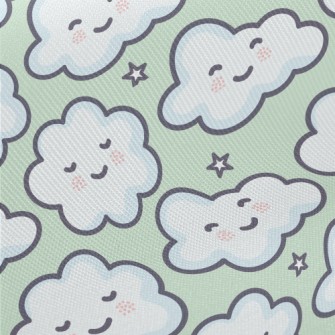 Cute Smiling Clouds Twill