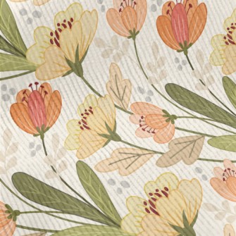 Retro Floral Pattern Standard Corduroy