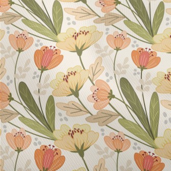 Retro Floral Pattern Dobby