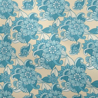 Gorgeous Blue Flowers Dobby