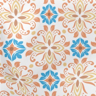 Retro Colored Flowers Stretch Ponte