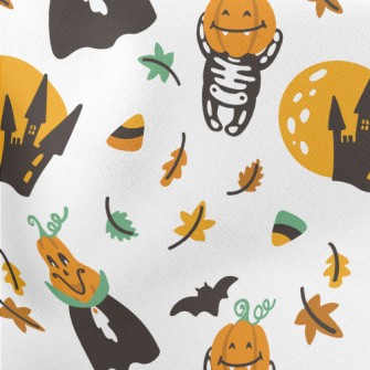 Cute Halloween Pumpkin Stretch Ponte