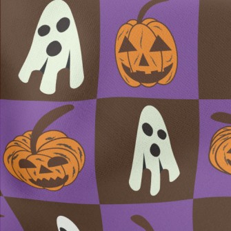 Plaid Ghost Pumpkin Stretch Ponte