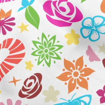 Colorful Floral Pattern Micro Fleece