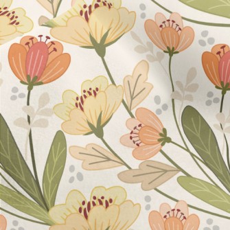 Retro Floral Pattern Micro Fleece