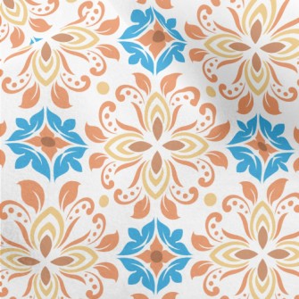 Retro Colored Flowers Micro Fleece