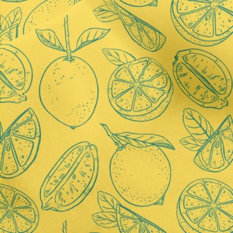 Hand Drawn Lemon Micro Fleece