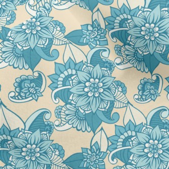 Gorgeous Blue Flowers Micro Fleece