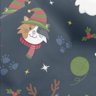 Calico Cat Celebrates Christma Micro Fleece