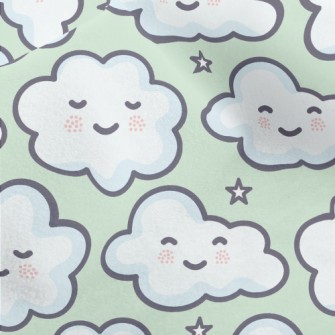 Cute Smiling Clouds Micro Fleece