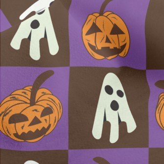 Plaid Ghost Pumpkin Micro Fleece