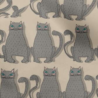 Hand Drawn Blue Eyed Cat Micro Fleece