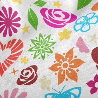 Colorful Floral Pattern Minky