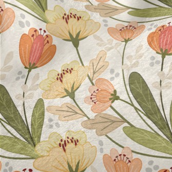 Retro Floral Pattern Minky