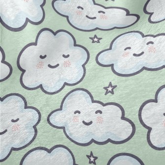 Cute Smiling Clouds Minky