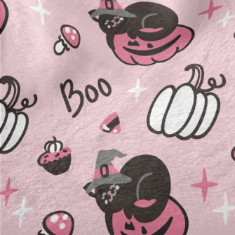 Black Cat And Pumpkin Minky
