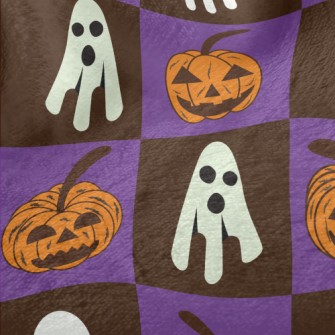 Plaid Ghost Pumpkin Minky