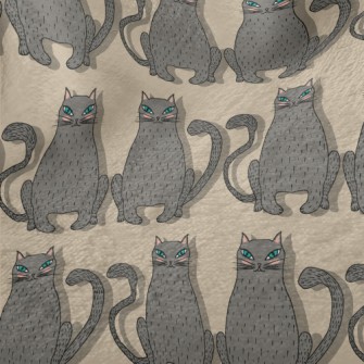 Hand Drawn Blue Eyed Cat Minky