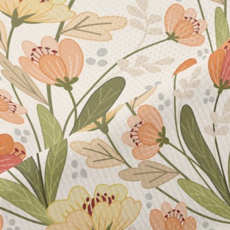 Retro Floral Pattern Piqué