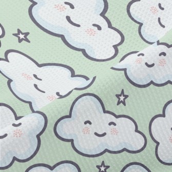 Cute Smiling Clouds Piqué