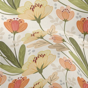 Retro Floral Pattern Lightweight Performance Linen