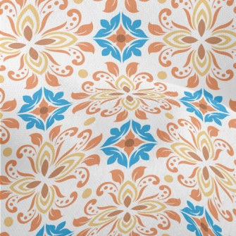 Retro Colored Flowers Lightweight Performance Linen