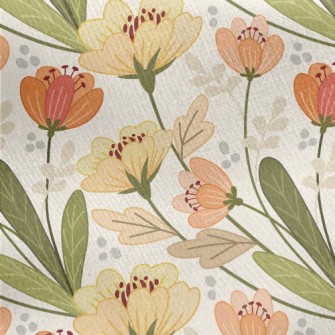 Retro Floral Pattern Jersey Backed Fleece