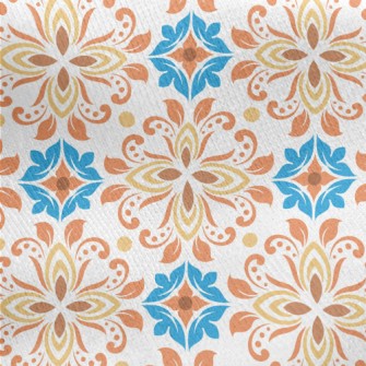 Retro Colored Flowers Jersey Backed Fleece