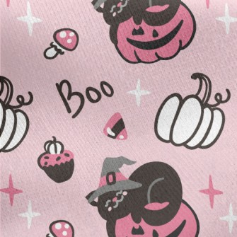 Black Cat And Pumpkin Jersey Backed Fleece