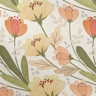 Retro Floral Pattern Pongee