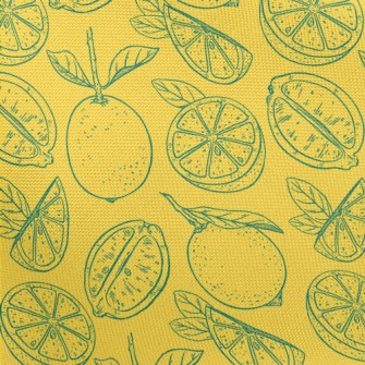Hand Drawn Lemon Pongee