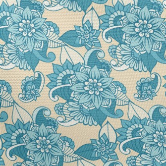 Gorgeous Blue Flowers Pongee