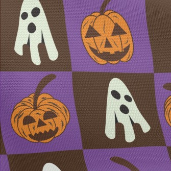 Plaid Ghost Pumpkin Pongee