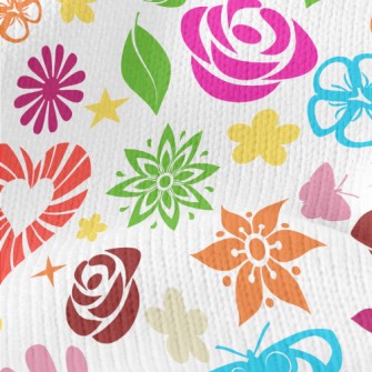 Colorful Floral Pattern Stretch Jersey
