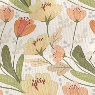 Retro Floral Pattern Stretch Jersey