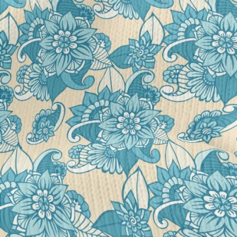 Gorgeous Blue Flowers Stretch Jersey