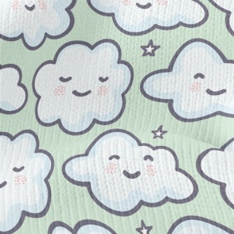Cute Smiling Clouds Stretch Jersey