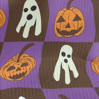 Plaid Ghost Pumpkin Stretch Jersey