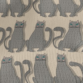 Hand Drawn Blue Eyed Cat Stretch Jersey