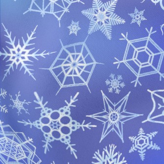 Winter Snowflakes Pattern Lightweight Cotton Poplin