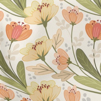 Retro Floral Pattern Lightweight Cotton Poplin