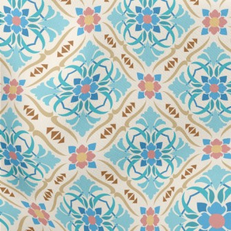 Beautiful Blue Flowers Lightweight Cotton Poplin