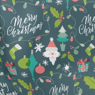 Merry Christmas Lightweight Cotton Poplin