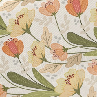 Retro Floral Pattern Midweight Cotton Poplin
