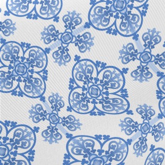 Gorgeous Blue Pattern Midweight Cotton Poplin