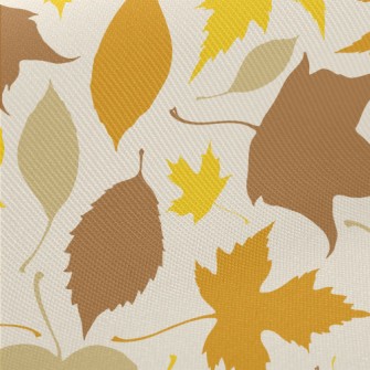 Colorful Fallen Leaves Silhoue Midweight Cotton Poplin