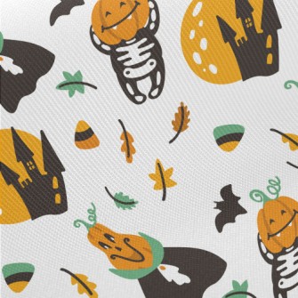 Cute Halloween Pumpkin Midweight Cotton Poplin