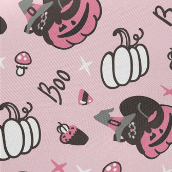 Black Cat And Pumpkin Midweight Cotton Poplin