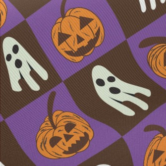 Plaid Ghost Pumpkin Midweight Cotton Poplin