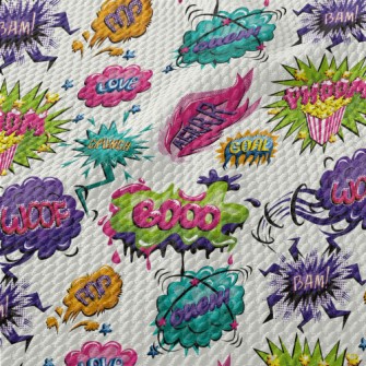 American Comic Text Birdseye Piqué